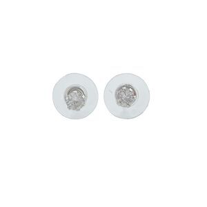 Vintage IBB Sterling Silver 925 4mm Round Cubic Zirconia Stud Earrings